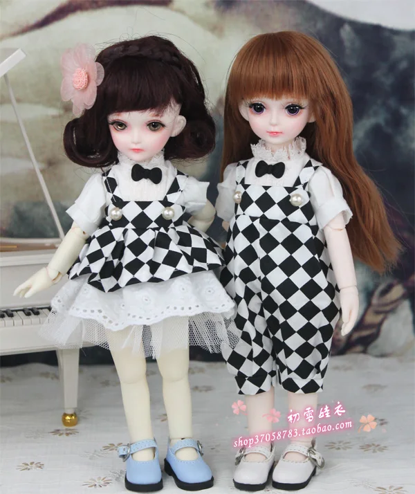 1/8 1/6 scale BJD shirt+dress or Bib pants clothes accessories for BJD/SD doll YOSD,Not included doll,shoes,wig and other A0334