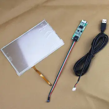 6.8 inch 7 inch 165*104mm 157*95mm 4 wire Resistive touch screen panel Digitizer + USB Controller for AT070TN82 AT070TN84