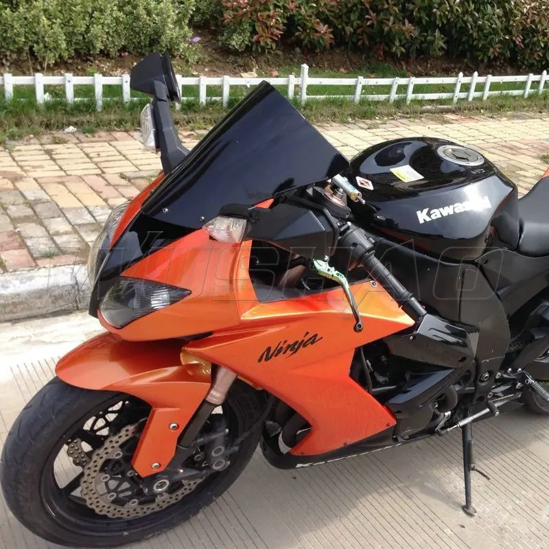 

Motorcycle Double Bubble Windshield WindScreen Screen For 2009 - 2021 2022 Kawasaki Ninja 636 ZX6R ZX-6R ZX10R ZX-10R ZX 6R 10R