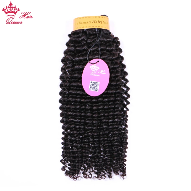 Queen Hair Products Indian Kinky Curly Extensions Human Hair Weaving Bundles Natural Color 1/3/4 Piece Virgin Raw Hair Extension