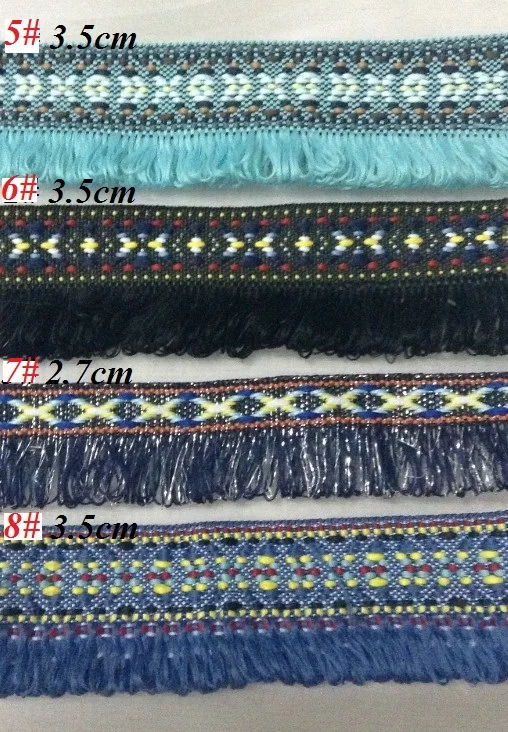 2.7-4.2cm good quality nations style tassel ribbons,14 styles for choice,stage costume accessories,XERY13790 guitar strap ribbon