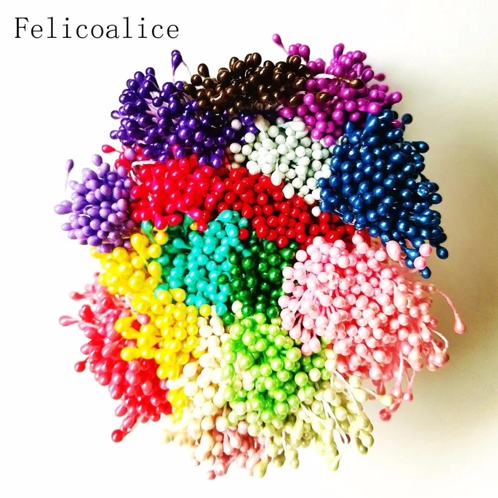 Multicolor 3mm 500pcs Artificial Sugar Flower Stamen For Craft Home Wedding Decoration Cake Decoration and DIY Pistil Stamen