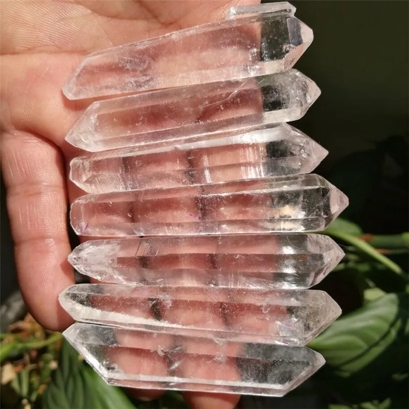 7pcs  Natural Double end Lemurian Seed Quartz Crystal Point