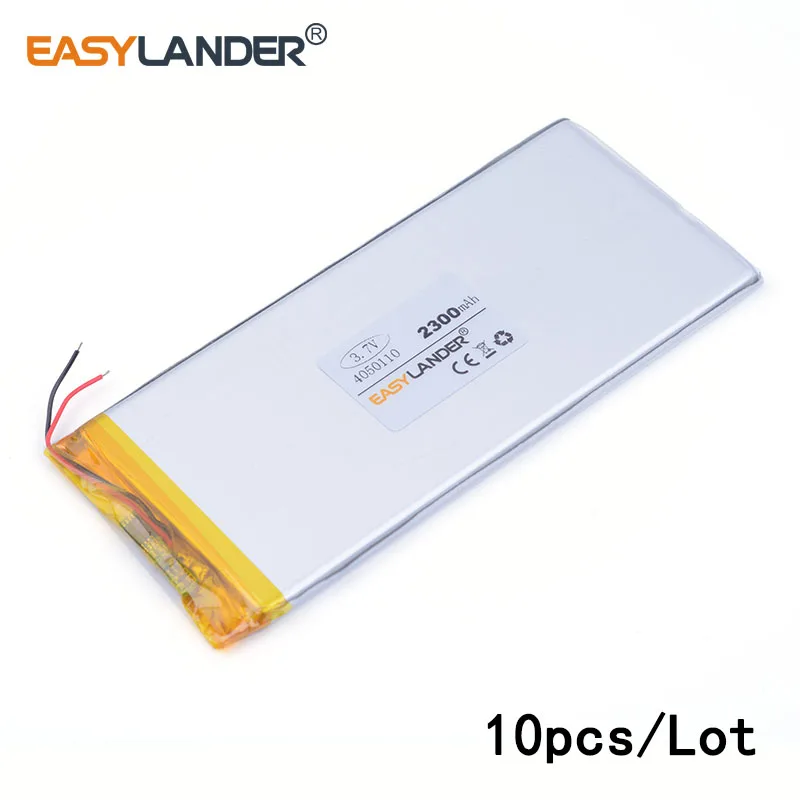 

10pcs /Lot 4050110 2300MAH 3.7v lithium Li ion polymer rechargeable battery For MP5 Speaker E-book tablet pc power bank PAD PSP