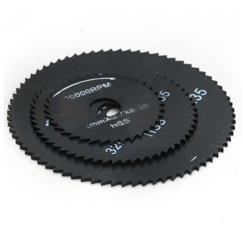 Juego de hojas de sierra Circular HSS, herramientas rotativas de 5 tamaños, discos de corte, herramientas de taladro, hojas de sierra de Metal para corte Dremel, color negro, 6 unids/set