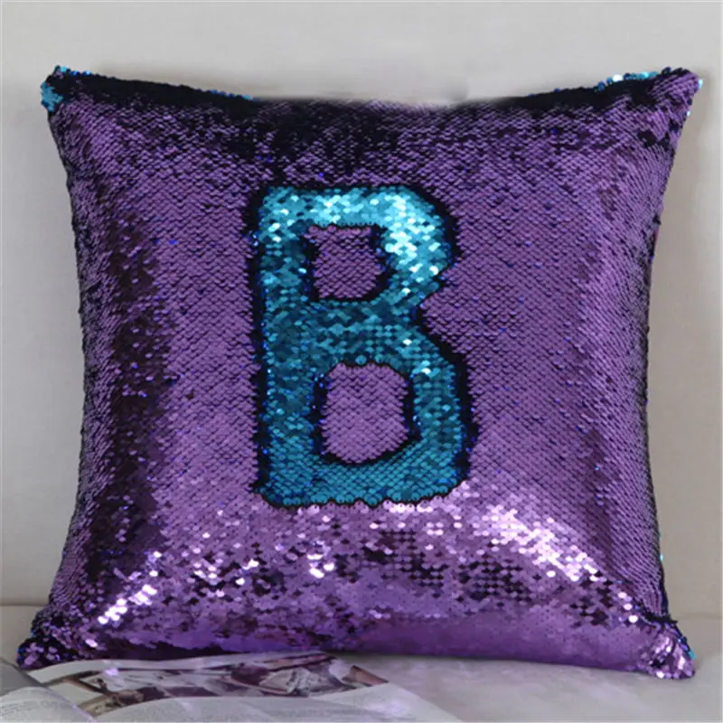DIY Mermaid Sequin Cushion Cover pillow cover Magical Color Changing Reversible Home Decor Car Sofa PillowCase 40X40cm BZ-005