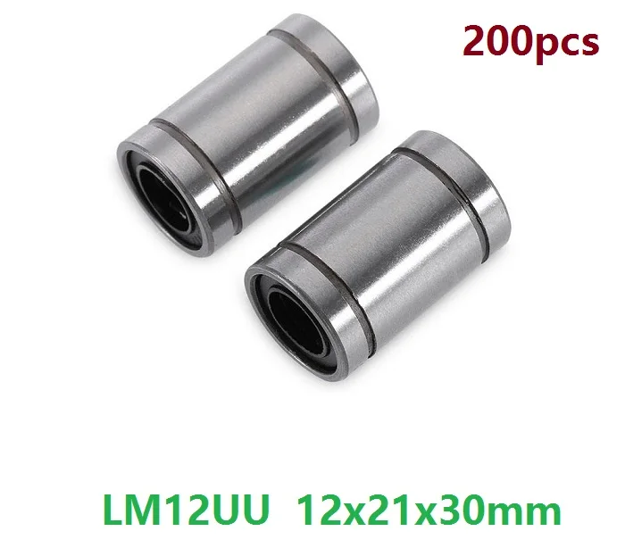 

200pcs/lot LM12UU 12mm bearing linear ball bushing bearing 12x21x30mm for 3D printer parts linear guide shaft