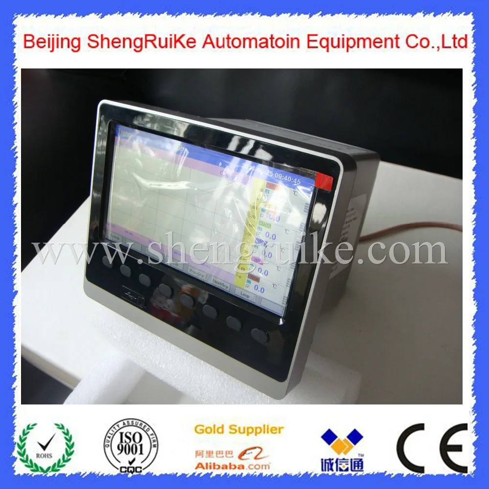 English Menu Color Display 6 channels Paperless Temperature Chart recorder / Temperature Controller