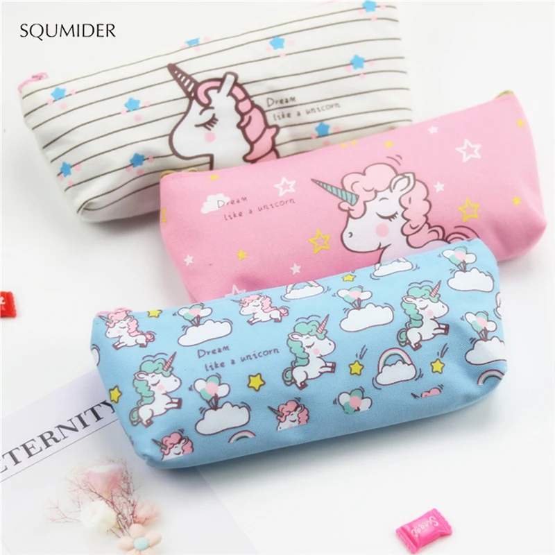 Creative Unicorn Pencil Case Large Capacity Pen Bag Cartoon Bag for Kids Gift Office School Stationery Supplies