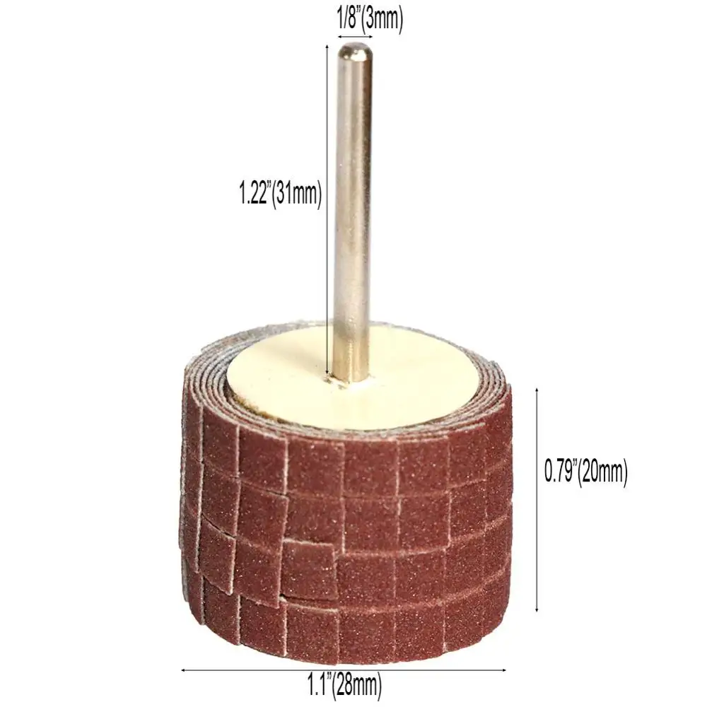 Broca lixadeira de papel para dremel, 2 peças 80-600 lixas de roda 3mm, haste de lixar, areia de moagem, roda de obturador de papel para ferramenta rotativa, acessórios