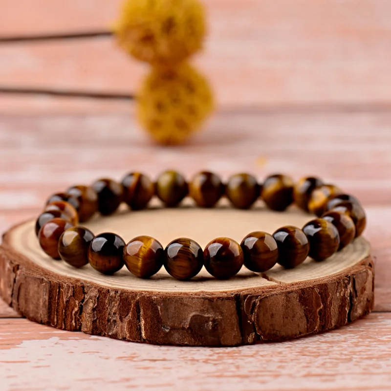 Classic Charm Natural Tiger Eye Stone Beads Bracelet Men Black Lava Energy Balance Bracelet for Women Male Pulseira Bileklik