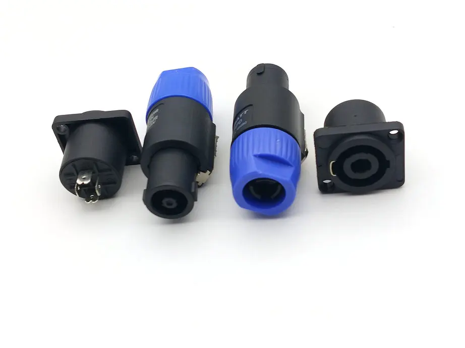 1 SET blue (1 PCS Speakon 4 Pin Male Plug +1 pcs  female) Compatible Audio Cable adapter