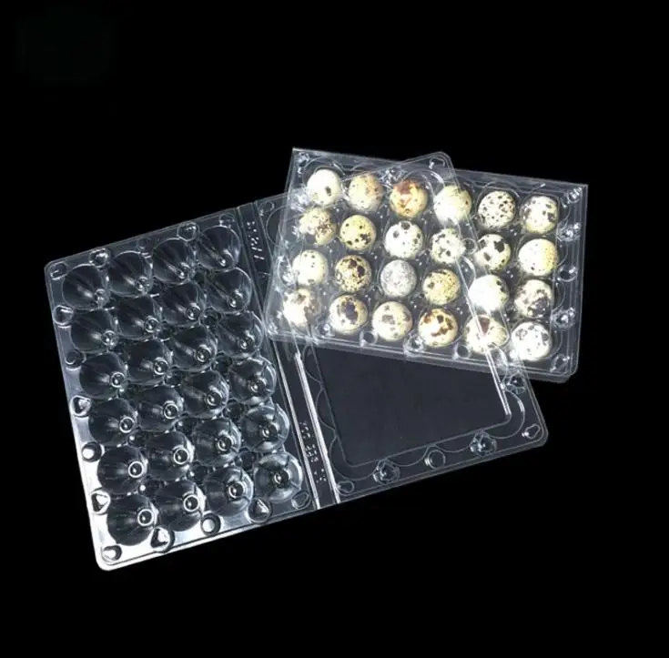 500pcs 24 Holes Quail Eggs Container Plastic Boxes Clear Eggs Packing Storage Box Tray Retail Packing SN1562