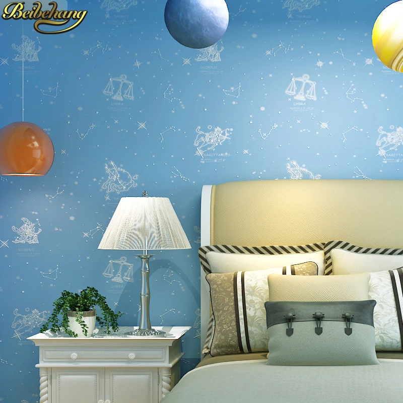 beibehang papel de parede 3D Modern Blue 3D Fantasy Constellation wallpaper for kids room wall papers home decor Boys girls room