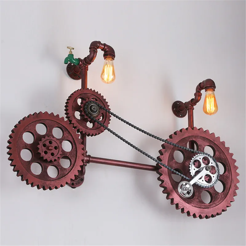 Loft retro heavy industrial style wall lamp restaurant bar cafe decoration gear water pipe  iron wall lamp Lighting Fixture