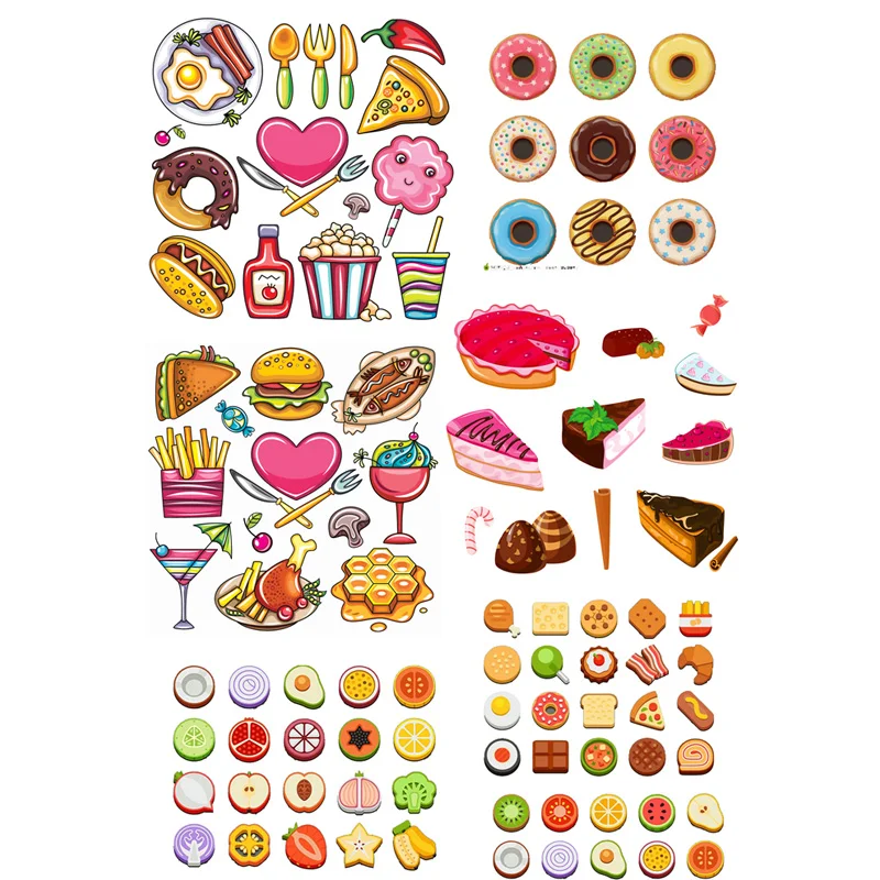 2 pcs/lot Delicacy Cooked Food DIY Craft Uncut Daycare Teacher Stationary Items Stikers Scrapbook Book Journal Stickers