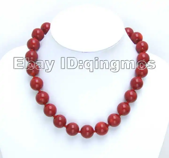 

SALE Huge 16-18MM NATURAL high quality perfect Round GENUINE Red Coral Necklace-nec5499 wholesale/retail Free shipping