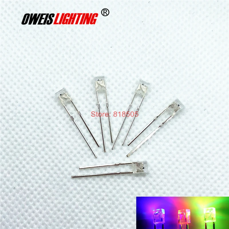 100PCS  234 RGB SLOW / FAST FLASH LED , DIP-2 , 3.0-3.4v 20mA 800-1000mcd , 2*3*4mm Square