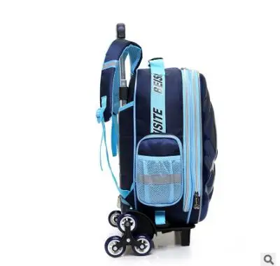 Saco de trole 3D infantil com rodas para escola, Kids Rolling Bag on Wheels, Bolsa de viagem, mochila, 6 rodas