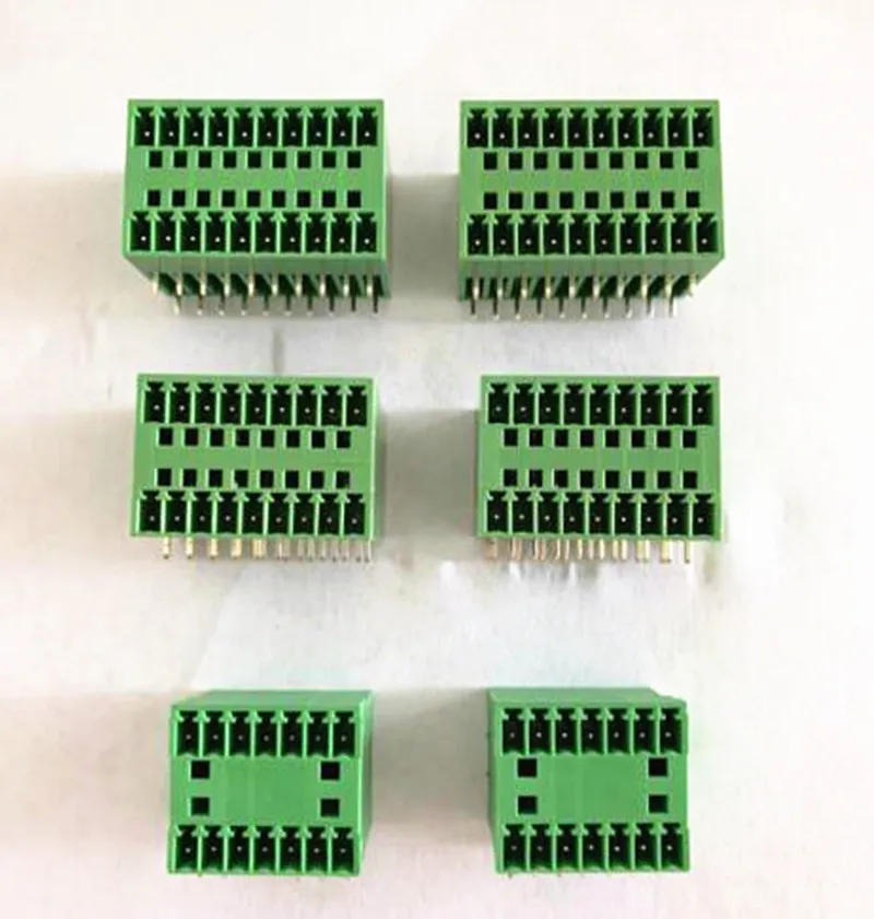 10pcs pitch 3.5mm  male 15EDGRH-3.5mm double-layer plug-in terminal block socket bending plate (2-12p)