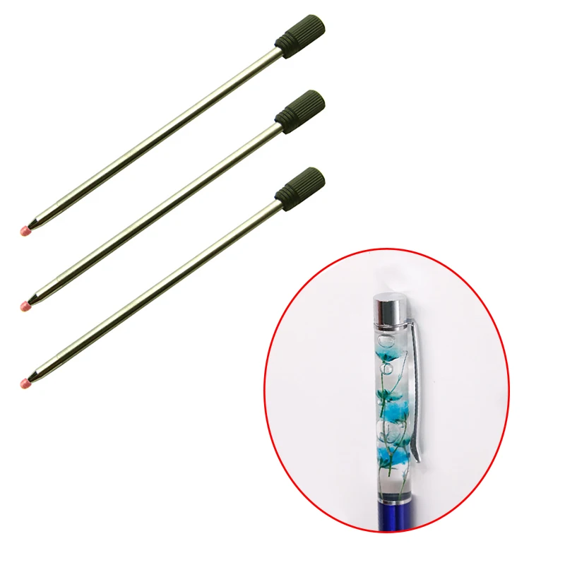 10Pcs/Lot Crystal pen water-based refill Ballpoint Pen Universal Refill Black Blue Two Kinds Of Ink Replaceable Refills 1.0mm