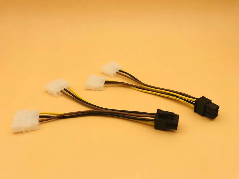 5 PCS PCI-E 6Pin Nữ để Molex 4pin x2 Splitter SATA Điện Cáp Điện PCI Express Cáp Mở Rộng 15 CM cho Thợ Mỏ BTC Khai Thác Mỏ