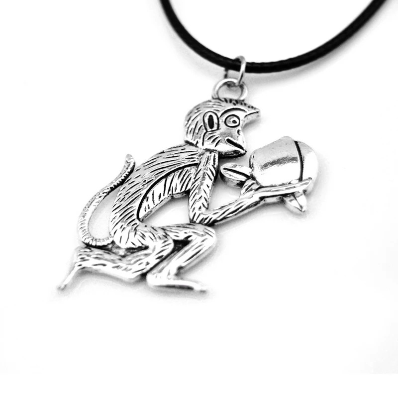 Monkey Necklaces Pendants For Women Vintage Leather Chain Necklace Jewelry Female Party Gift