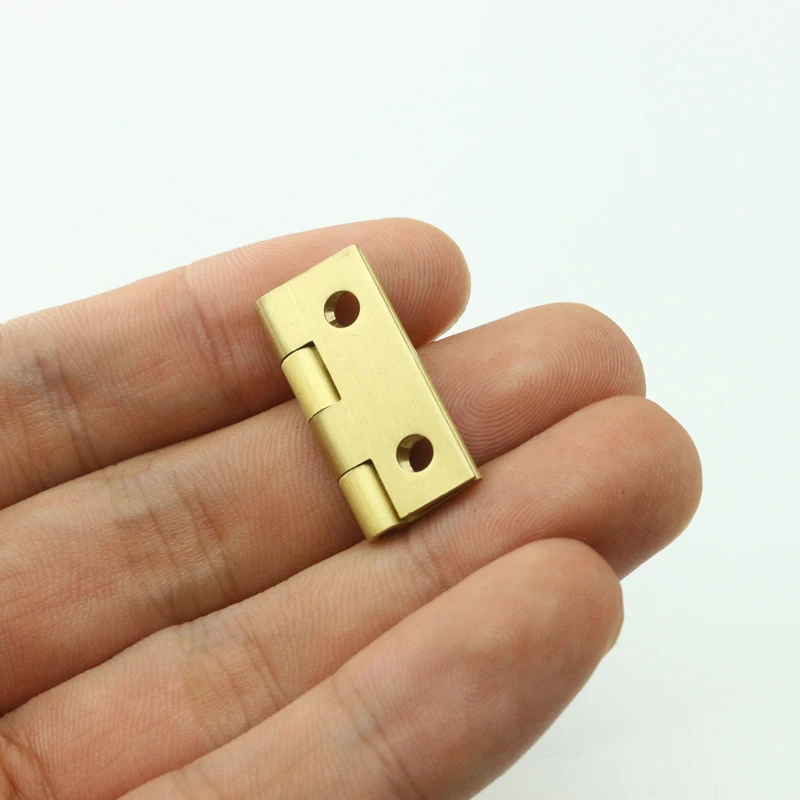 1 inch Pure Brass Mini Cabinet Drawer Butt Hinge brass small hinge 4 small hole DIY hardware