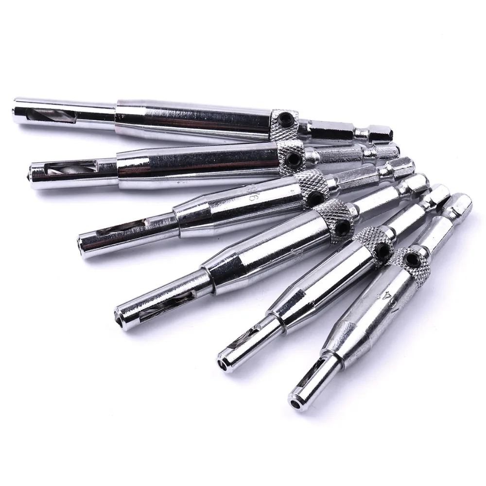 Brocas para centralização automática de alta qualidade, 6 tamanhos 1/4, hss, conjunto de brocas para porta de armário, 5/64 ", 7/64", 9/64 ", 11/64"