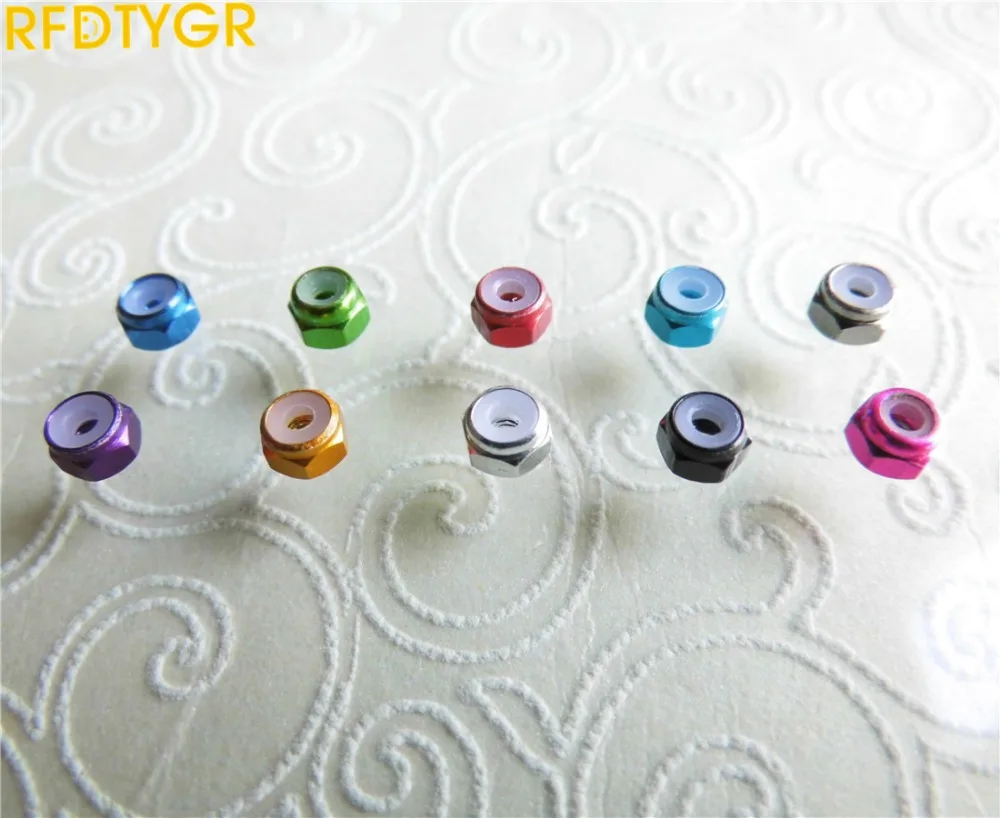 RFDTYGR Mini 4wd 2mm Aluminum Lock Nut Self-made Parts For Tamiya MINI 4WD 2mm Aluminum Lock Nut  19326    20Pcs /lot