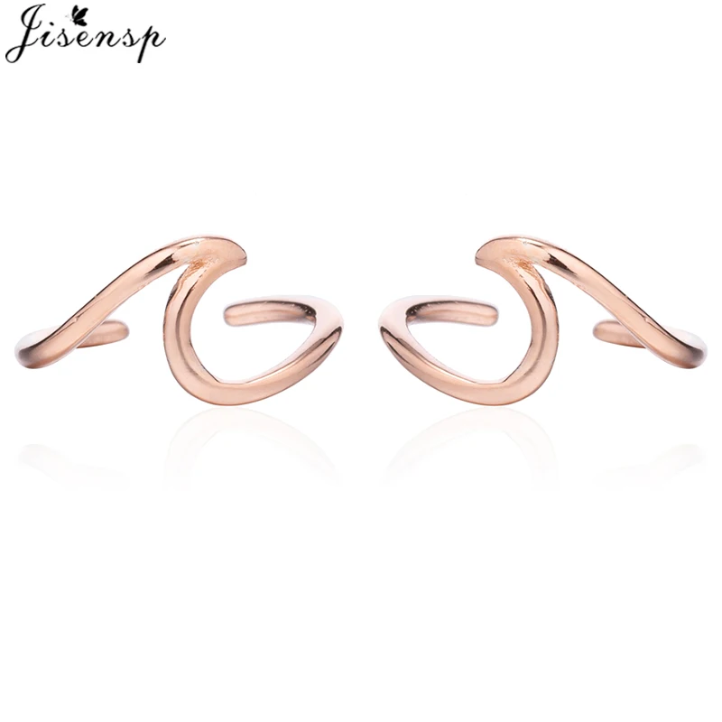 Jisensp Punk Waves Ear Climbers Earrings for Women Stud Earings Ear Crawler Bohemian Cute Earing Piercing Earings Pendientes
