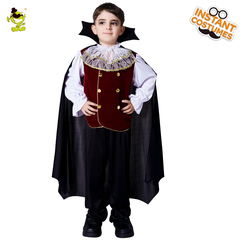 

Children Vampire Costumes Halloween Party Noble King Prince Vampire Cosplay Suit with Cape for Boys