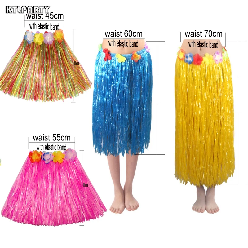 30/40/60cm Plastic Fibers girls Woman Hawaiian Hula Skirt Hula Grass costume Flower Skirt Hula dance dress Party Hawaii Beach