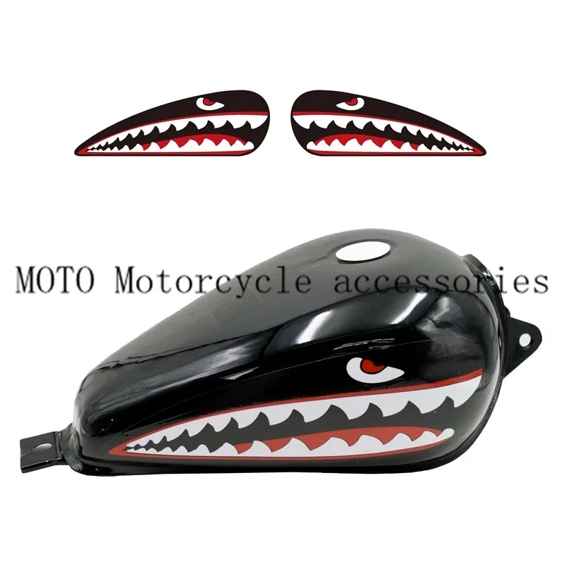 Motorcycle Shark Stickers Fuel Tank Decals Sticker For Earth King Eagle DD350E-6C Tank cover Decals Stickers