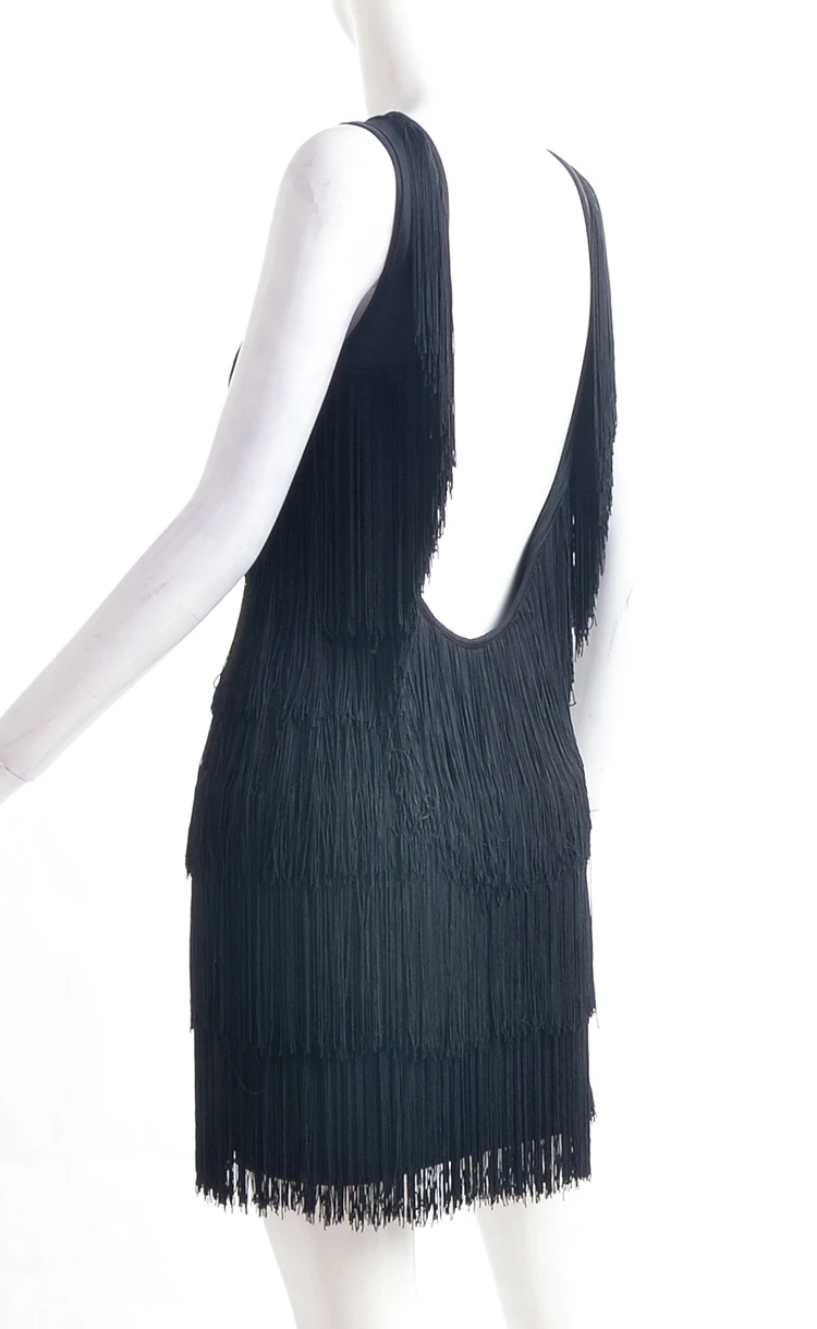 

Exotic dance Latin dance sleeveless halter dress with multilayer encryption to be ranked bra underwear W11035