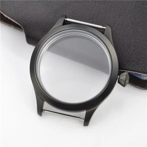 

45mm Sapphire Glass Black PVD case fit ETA 6497 6498 mechanical movement