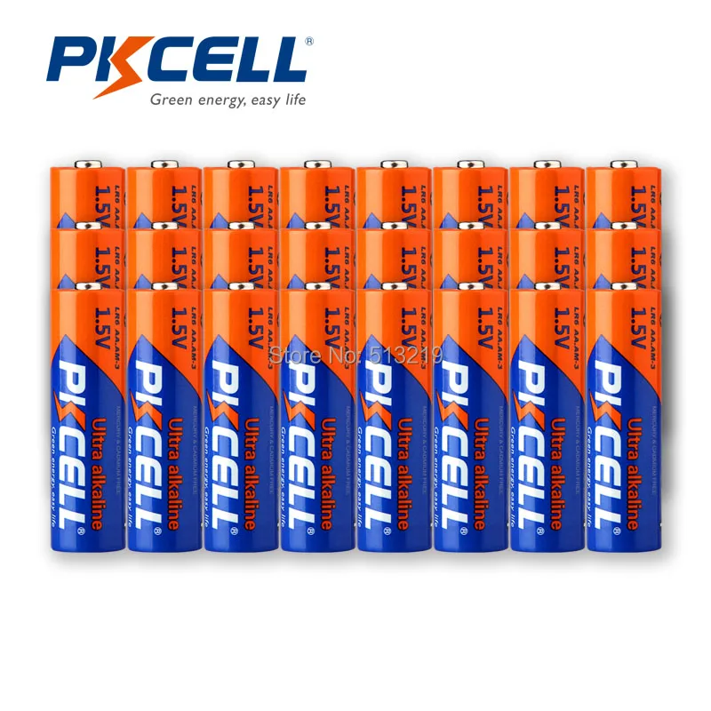 100 x PKCELL AA battery LR6 1.5V 2A Alkaline Battery primary batteries AA lr6 AM3 E91 MN150 batteries for MP3 camera