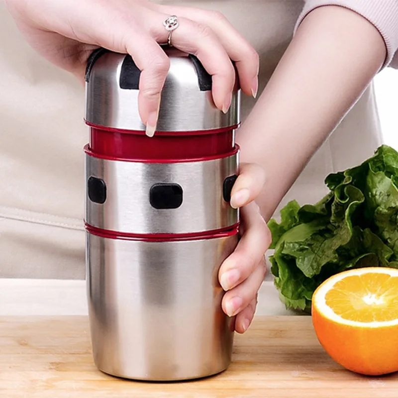 1PC Powerful Stainless Steel Orange Juicer Manual Lid Rotation Citrus Juicer Lemon Orange Tangerine Juice Squeezer OK 0666