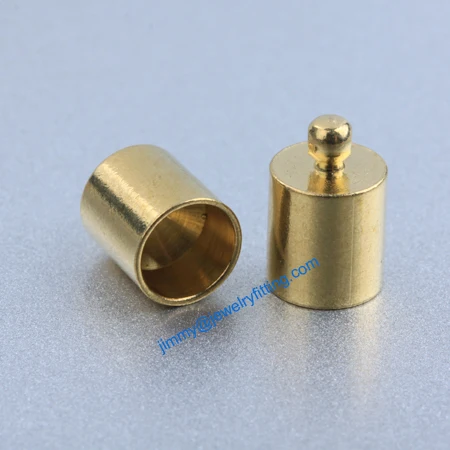 

Jewelry Accessories Raw Brass end cap crimp beads cap end beads End caps for laether cord 7*11mm