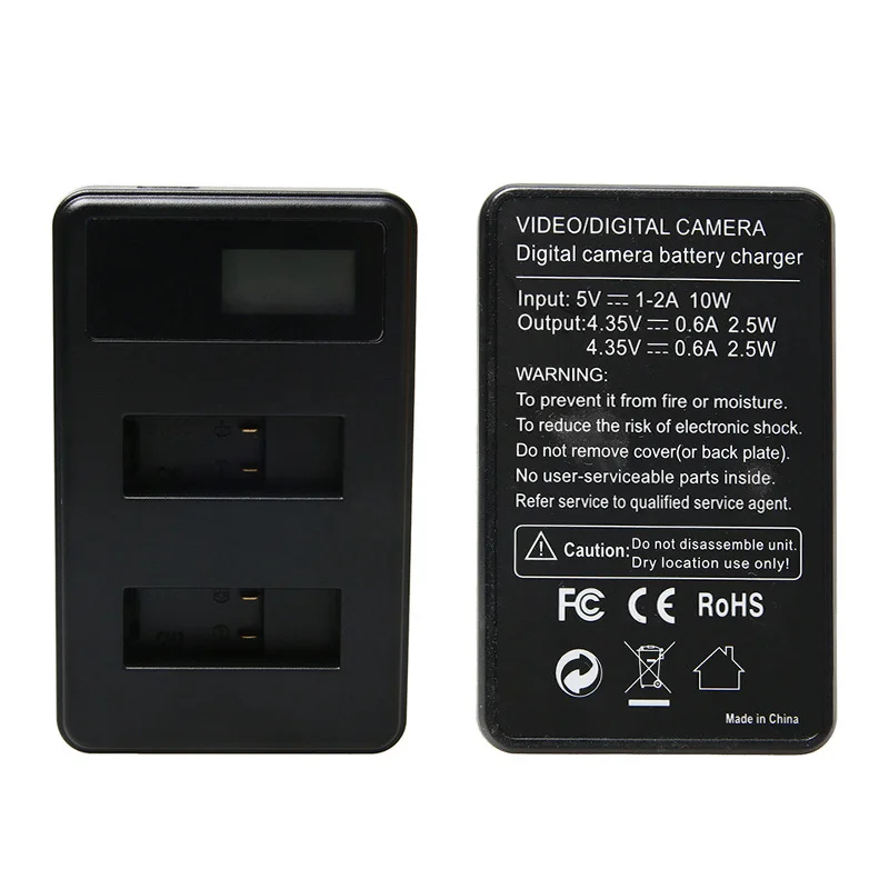 2Pcs Hero6 7 8 Hero 5 batterie + LCD Smart Display quantità di caricabatterie elettrico per GoPro Hero 7 5 6 Black Action Acceessories