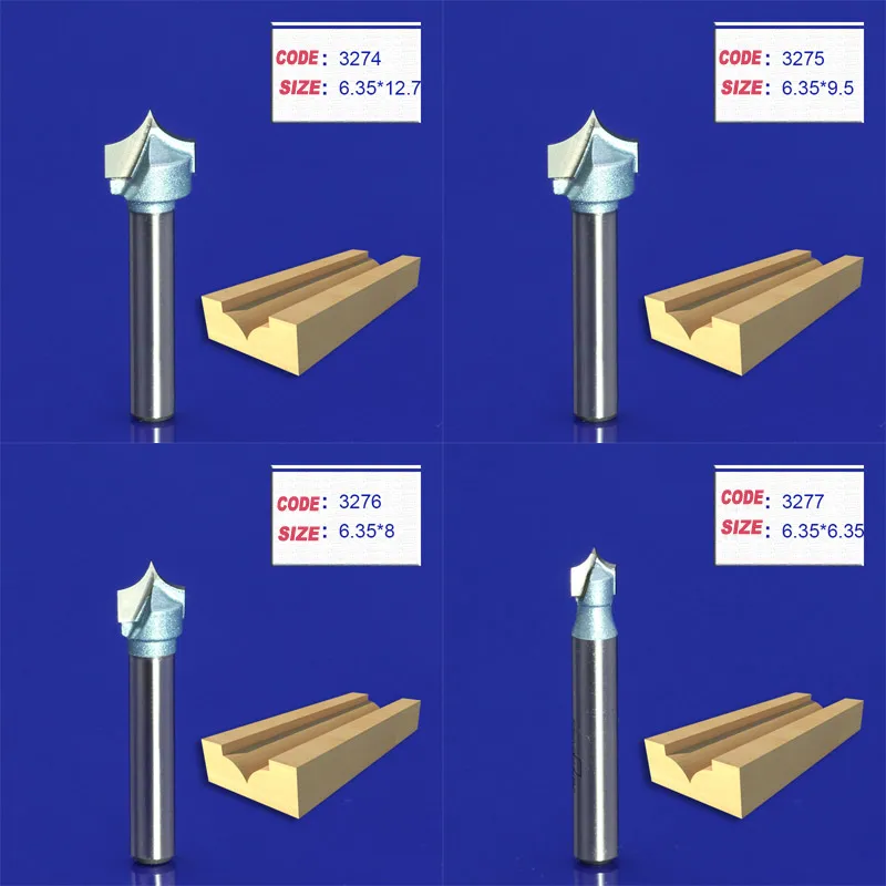 1pc 6mm Shank Point-cut Round over Groove Bit Carbide Wooden Router End Mill CNC Milling Tool on 3D Cutting Hard Wood PVC 6.35mm