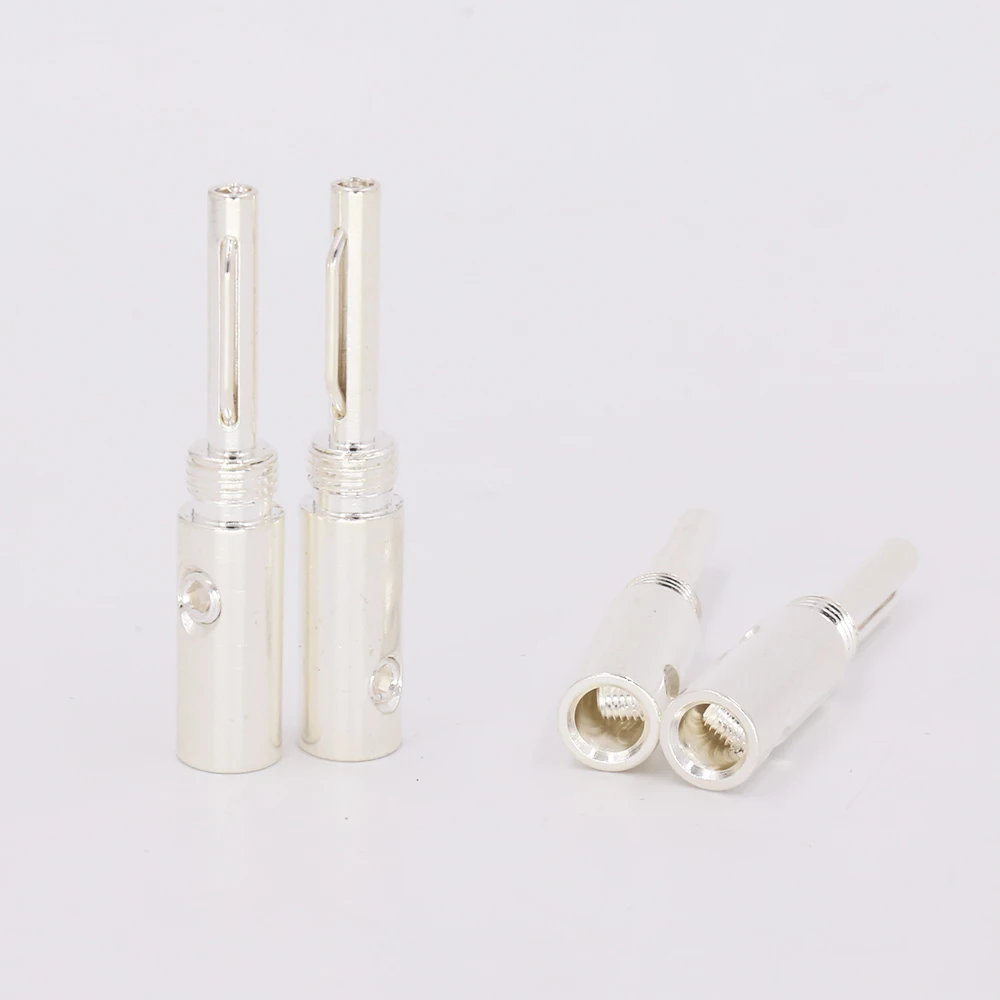 8 ピース/ロット高品質銀メッキバナナプラグバナナアダプタシルバーバナナコネクタ