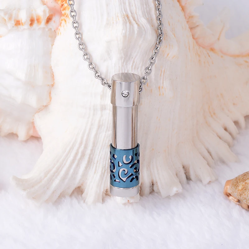 

Fashion Men's Stainless Steel Perfume Bottle Shaped Cremation Urn Pendant Necklace Memorial Ash Keepsake Cremation Jewelry