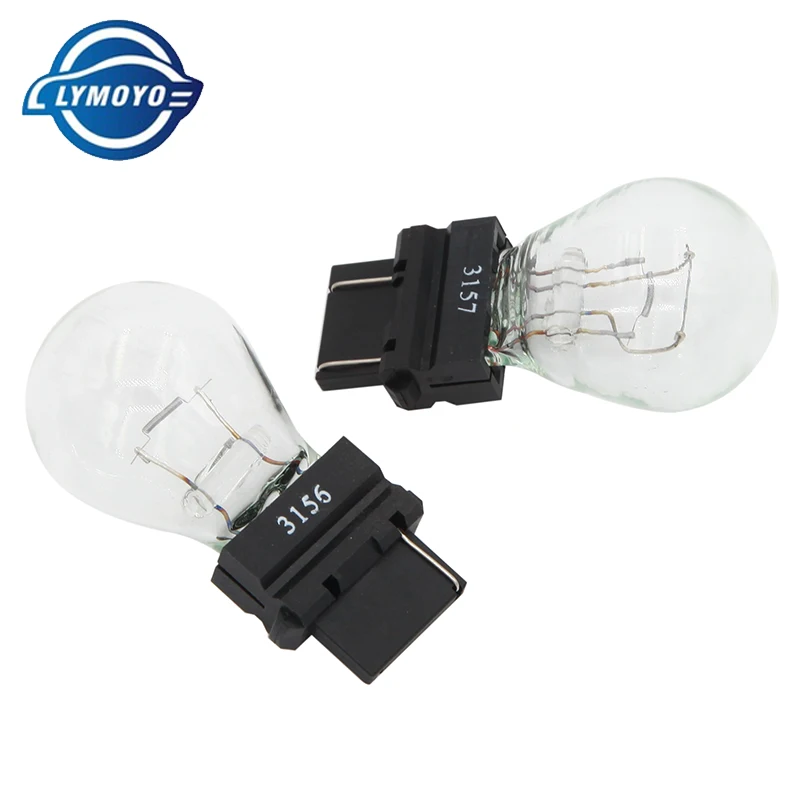 LYMOYO 10pcs T25 3156 3157 P27W 12V 27W clear car external Turn signal Lights bulb halogen lamp drl high quality Amber white