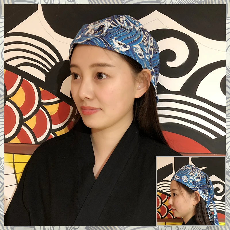 cuisine headscarf Chef's hat Japanese restaurant uniforms sushi cook Cap Unisex  kitchen job Japanese sushi hat