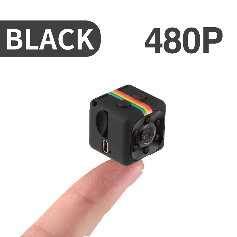 Mini Caméra SQ 11 HD 1080P/480P avec Vision Nocturne, Micro Cam, Compatible avec Voiture TF Cachée, 