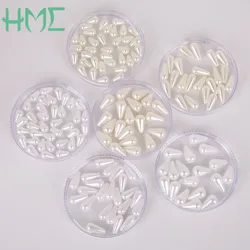 6x10mm 6x14mm 8x14mm Tear Drop Round White Ivoy Pearl Imitation ABS Beads For Jewelry Findings Making Top Sale
