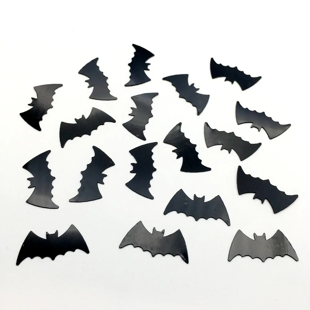 650Pcs/1200pcs/lot 21*10mm Black halloween bat loose sequins beautiful crafts for sewing/webbing Diy accessory kids DIY