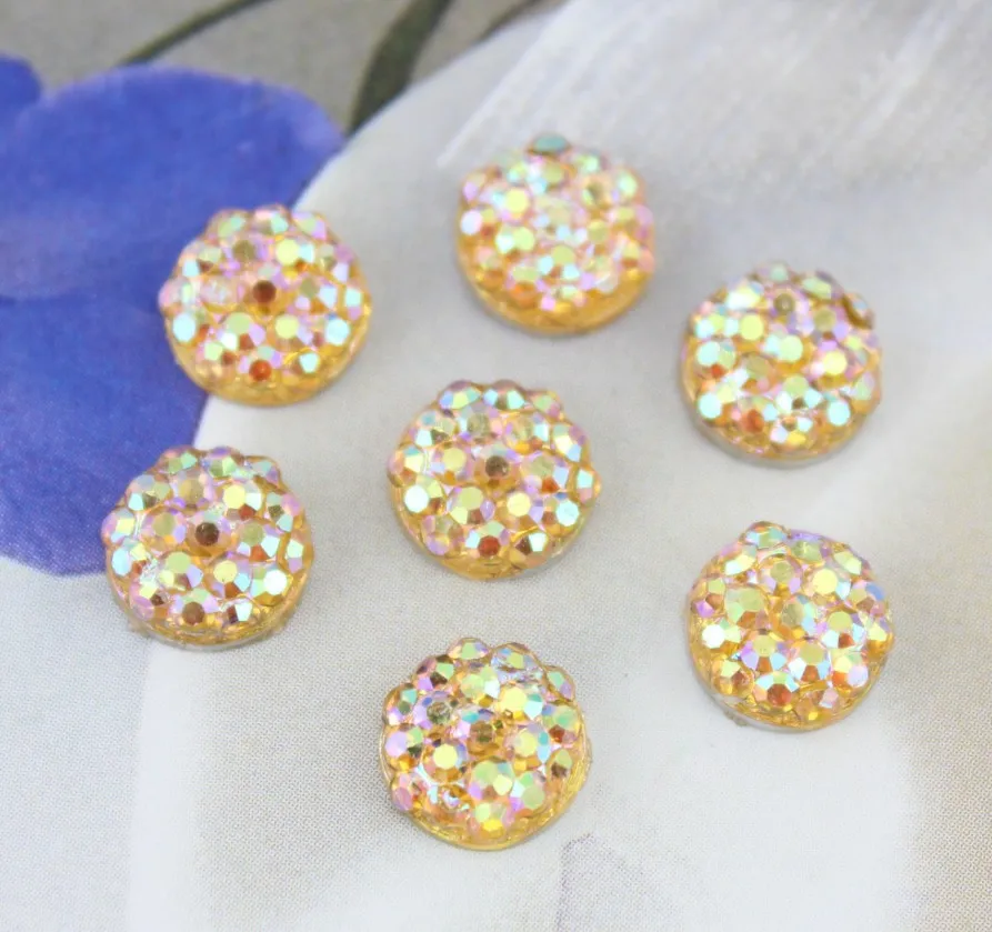 

500pcs lovely Bling rhinestone ab Gems Resin Cabochons Cell phone decor, hair accessory for diy 8mm D25