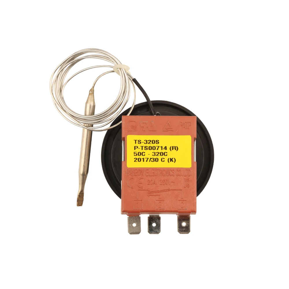 50-320 Celsius Rainbow Capillary Thermostat - 3-Pin High Temperature Control Switch for Electric Water Heater TS-320SR